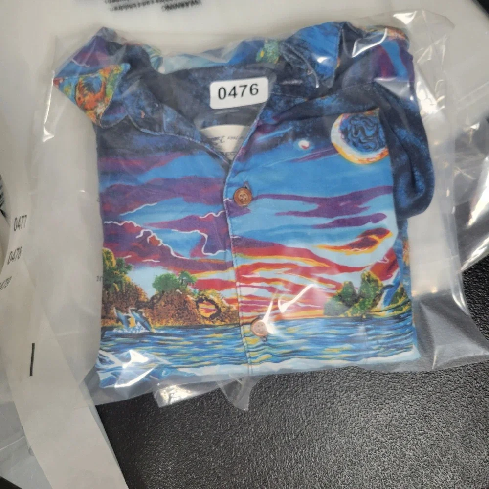 Reyn Spooner Robert Lyn Nelson Shirt Mens L Blue Underwater Space Whale Reef - Picture 7 of 9